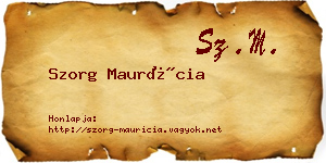Szorg Maurícia névjegykártya